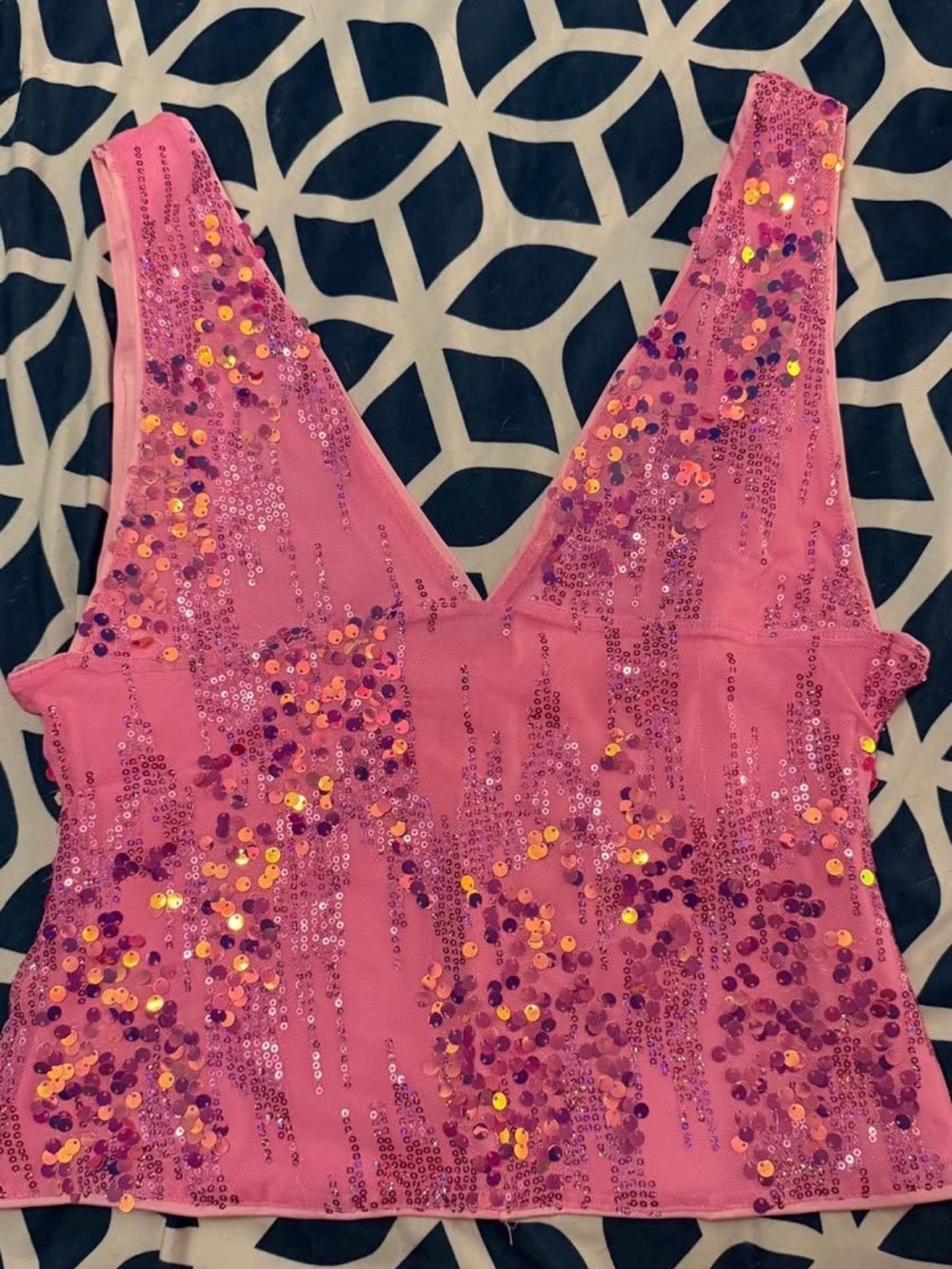 Women’s Pink Sequin Tank Top NEW